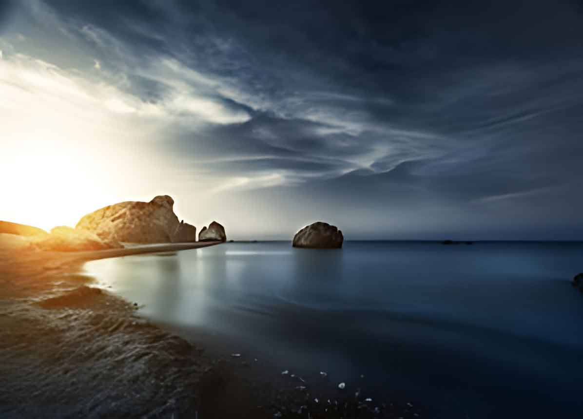 Nervous, but still doing it. Image of coastline and the ocean shoreline